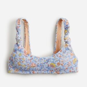 J. Crew Scrunchie Knotted Scoopneck Top in Afternoon Floral